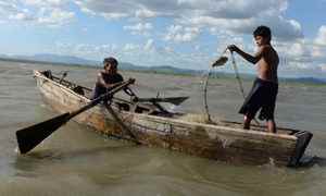 Pescadores del lago Xolotlan , en Ba. de pescadores Los hermanos Ivan y Jose  Barrios.Foto Uriel Molina/LAPRENSA
