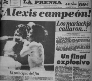 El 23 de noviembre de 1974  la predicción se hizo realidad. Alexis venció a Rubén “el Púas” Olivares y Nicaragua ganó su primer campeón mundial de boxeo. 