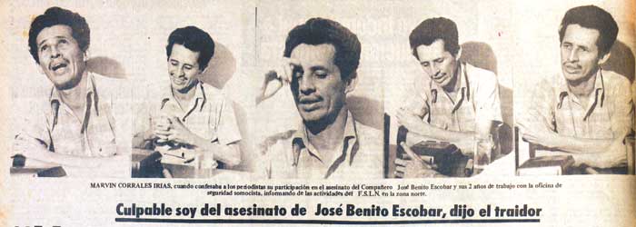 El testimonio de Marvin Corrales Irías, en el que confiesa su presunta traición al FSLN