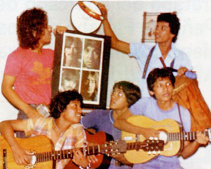 El grupo de Los Amautas en 1981, al que pertenecía Jorge Huete