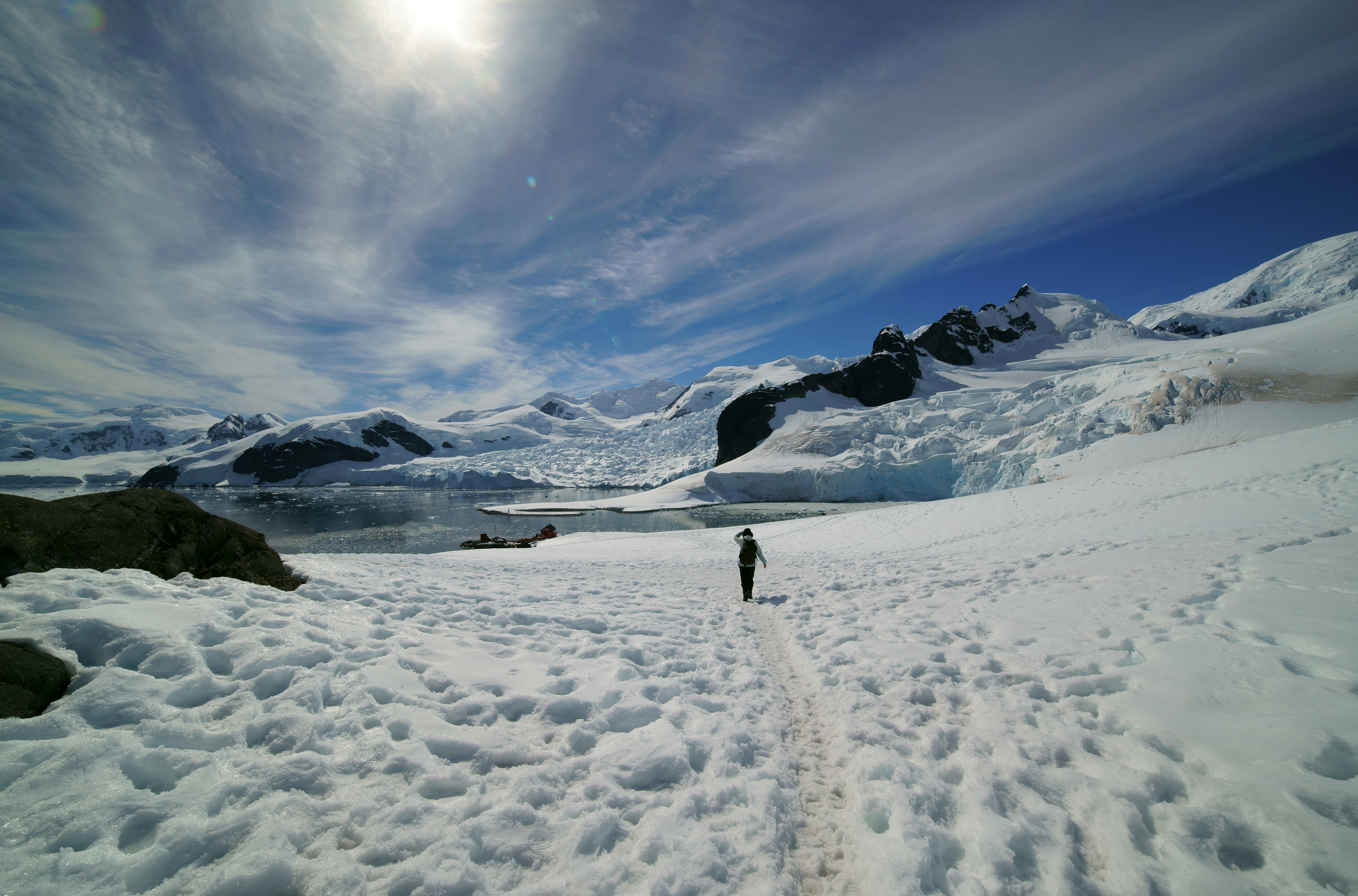 Antarctic iceberg woman photographer